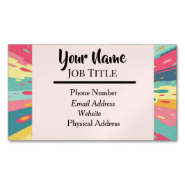 Multi-colored Splashy Business Card Magnet