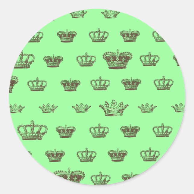 Multi Crown Design - bkgd Farbe wählen Runder Aufkleber (Vorderseite)