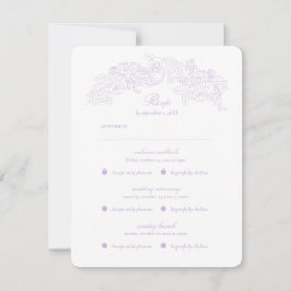 Multi Event Victorian Purple Romantic RSVP Card Karte