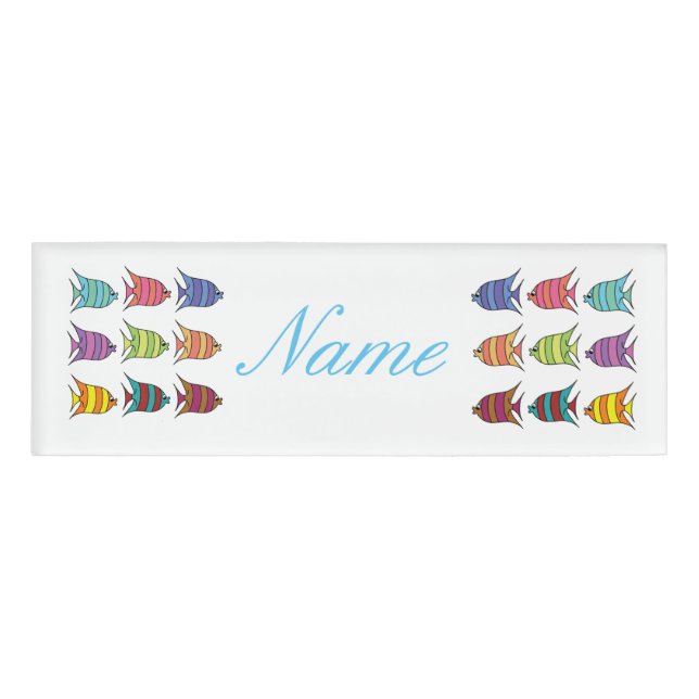Multi-Farb-Tropischer Fisch Thunder_Cove Namenschild (Vorderseite)