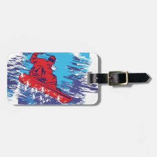 Multi FarbSnowboarder Cathching hohe Gepäckanhänger