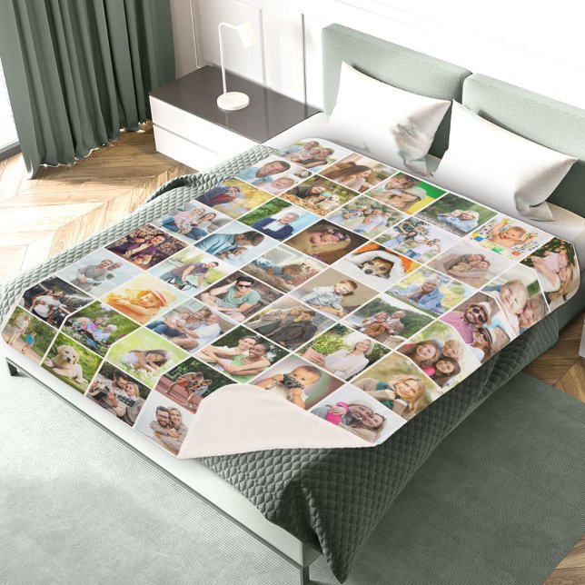 Multi Foto 48 Picture Grid Collage White Sherpadecke (Von Creator hochgeladen)