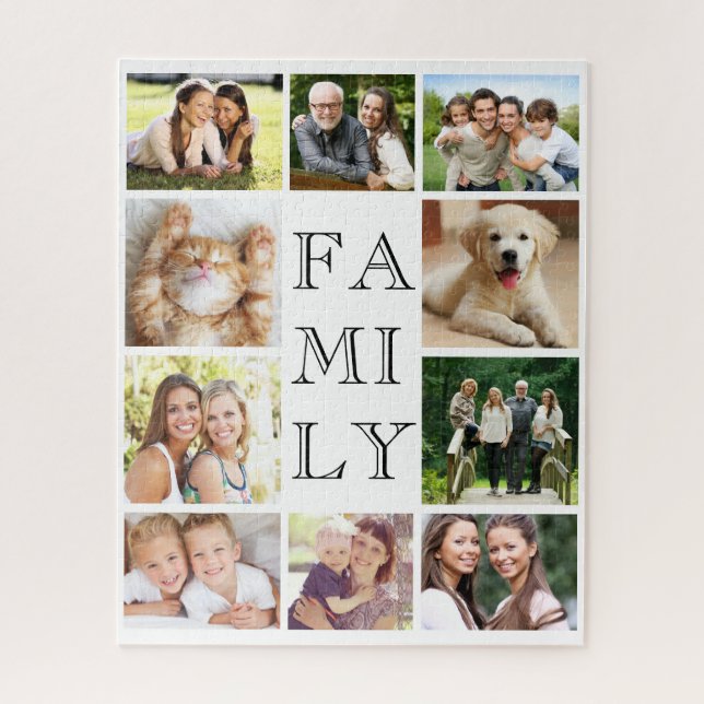 Multi-Foto Collage der Familie Personalisiert Puzzle (Vertikal)