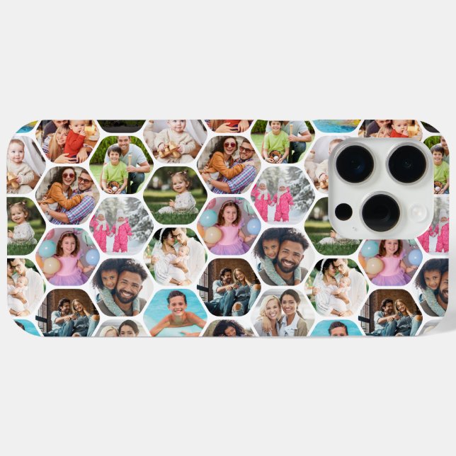 Multi Foto Collage Einfaches modernes Hexagon-Must Case-Mate iPhone Hülle (Rückseite (Horizontal))