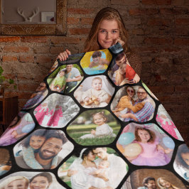 Multi Foto Collage Einfaches modernes Hexagon-Must Fleecedecke