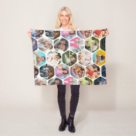 Multi Foto Collage Einfaches modernes Hexagon-Must Fleecedecke