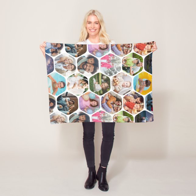 Multi Foto Collage Einfaches modernes Hexagon-Must Fleecedecke (Beispiel)