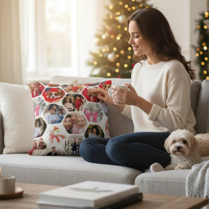 Multi Foto Collage Einfaches modernes Hexagon-Must Kissen