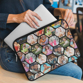 Multi Foto Collage Einfaches modernes Hexagon-Must Laptopschutzhülle