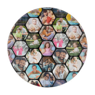 Multi Foto Collage Einfaches modernes Hexagon-Must Schneidebrett