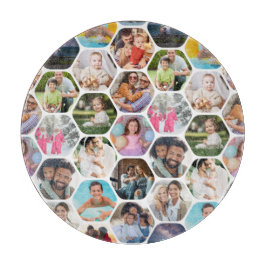 Multi Foto Collage Einfaches modernes Hexagon-Must Schneidebrett