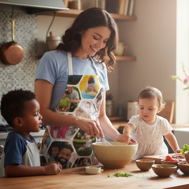 Multi Foto Collage Einfaches modernes Hexagon-Must Schürze (Von Creator hochgeladen)