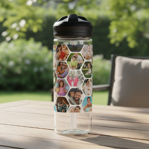 Multi Foto Collage Einfaches modernes Hexagon-Must Trinkflasche