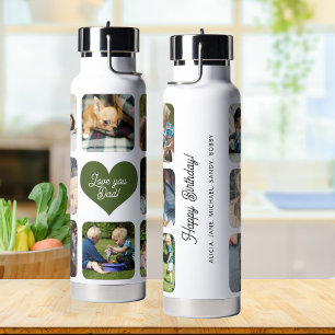 Multi-Foto Collage Liebe, die Sie personalisiert Trinkflasche