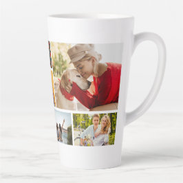 Multi-Foto-Collage Moderne Personalisierte Name Milchtasse