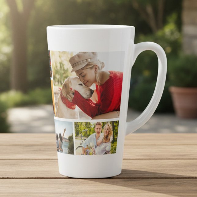 Multi-Foto-Collage Moderne Personalisierte Name Milchtasse (Von Creator hochgeladen)