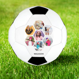 Multi-Foto Collage Moderner Personalisierter Name Fußball