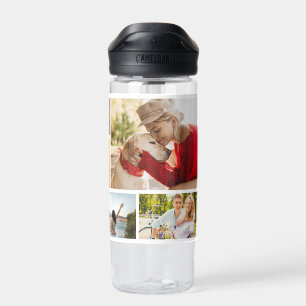 Multi-Foto Collage Moderner Personalisierter Name Trinkflasche