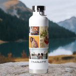 Multi-Foto Collage Moderner Personalisierter Name Trinkflasche<br><div class="desc">Multi Foto Collage Moderne Personalisierte Name Wasser Flasche bietet eine Foto-Collage von neun Ihrer Lieblings-Fotos. Personalisiert mit Ihrem Namen in modernem schwarzen Skript. Perfekt zum Geburtstag, Weihnachten, Muttertag, Vatertag, Großeltern, Bruder, Schwester, bester Freund und vieles mehr. FOTO TIPP: Zentrieren Sie Ihre Fotos vor dem Hochladen nach Zazzle. Entworfen von ©Evco...</div>