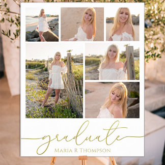 Multi Foto Collage Modernes Abschluss Script Poster