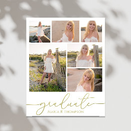 Multi Foto Collage Modernes Abschluss Script Poster