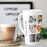 Multi-Foto-Collage personalisierte Liebe Sie Mama Milchtasse<br><div class="desc">Fügen Sie 8 Fotos hinzu und erstellen Sie eine niedliche, benutzerdefinierte Collage Gitter Latte Tasse mit einem trendigen Orangenherz und chic Skript für Ihre Mutter. Einfach mit Ihren benutzerdefinierten quadratischen Bildern, Texten und Signaturen personalisieren. Es kann ein nettes nachdenkliches Geschenk für Muttertag, Geburtstag, Familienjubiläum, Weihnachten oder jeden anderen Anlass sein....</div>
