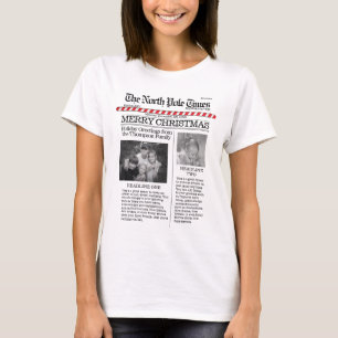 Multi Foto North Pole News Niedlich froh T-Shirt