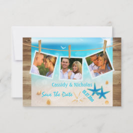 Multi-Foto Tropical Beach Save the Date Karte