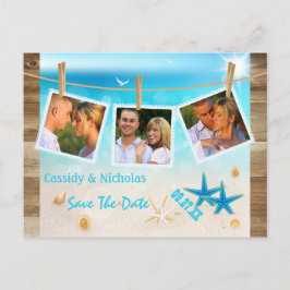 Multi-Foto Tropical Beach Save the Date Postkarte