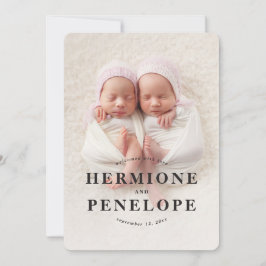 Multi-Foto-Zwilling modern geometrisch + typografi Ankündigung