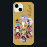 Multi-Fotomaterial Einfach Personalisiert Case-Mate iPhone 14 Hülle<br><div class="desc">Multi Foto Collage Simple Modern Personalisiert Name Hexagon Pattern Smartphone iPhone Case verfügt über eine Collage aus Foto Ihrer Lieblings-Fotos in einer Hexagon-Form. Personalisiert mit deinem Namen. Perfekt zum Geburtstag, Weihnachten, Muttertag, Vatertag, Großeltern, Bruder, Schwester, bester Freund und vieles mehr. FOTO TIPP: Zentrieren Sie Ihre Fotos vor dem Hochladen nach...</div>