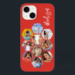 Multi-Fotomaterial Einfach Personalisiert Case-Mate iPhone 14 Hülle<br><div class="desc">Multi Foto Collage Simple Modern Personalisiert Name Hexagon Pattern Smartphone iPhone Case verfügt über eine Collage aus Foto Ihrer Lieblings-Fotos in einer Hexagon-Form. Personalisiert mit deinem Namen. Perfekt zum Geburtstag, Weihnachten, Muttertag, Vatertag, Großeltern, Bruder, Schwester, bester Freund und vieles mehr. FOTO TIPP: Zentrieren Sie Ihre Fotos vor dem Hochladen nach...</div>