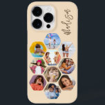 Multi-Fotomaterial Einfach Personalisiert Case-Mate iPhone 14 Pro Max Hülle<br><div class="desc">Multi Foto Collage Simple Modern Personalisiert Name Hexagon Pattern Smartphone iPhone Case verfügt über eine Collage aus Foto Ihrer Lieblings-Fotos in einer Hexagon-Form. Personalisiert mit deinem Namen. Perfekt zum Geburtstag, Weihnachten, Muttertag, Vatertag, Großeltern, Bruder, Schwester, bester Freund und vieles mehr. FOTO TIPP: Zentrieren Sie Ihre Fotos vor dem Hochladen nach...</div>
