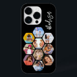Multi-Fotomaterial Einfach Personalisiert Case-Mate iPhone 14 Pro Hülle<br><div class="desc">Multi Foto Collage Simple Modern Personalisiert Name Hexagon Pattern Smartphone iPhone Case verfügt über eine Collage aus Foto Ihrer Lieblings-Fotos in einer Hexagon-Form. Personalisiert mit deinem Namen. Perfekt zum Geburtstag, Weihnachten, Muttertag, Vatertag, Großeltern, Bruder, Schwester, bester Freund und vieles mehr. FOTO TIPP: Zentrieren Sie Ihre Fotos vor dem Hochladen nach...</div>