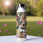 Multi-Fotomaterial Einfach Personalisiert Trinkflasche<br><div class="desc">Multi Foto Collage Simple Modern Personalisiert Water Bottle bietet eine Foto-Collage von neun Ihrer Lieblings-Fotos und personalisiert mit Ihrem Namen oder benutzerdefinierten Text in der modernen Typografie. Perfekte personalisierte Geschenke für Geburtstage,  Weihnachten,  Muttertag,  Vatertag,  Großeltern,  Bruder,  Schwester,  beste Freundin und vieles mehr. Entworfen von ©Evco Holidays www.zazzle.com/store/evcoholidays</div>
