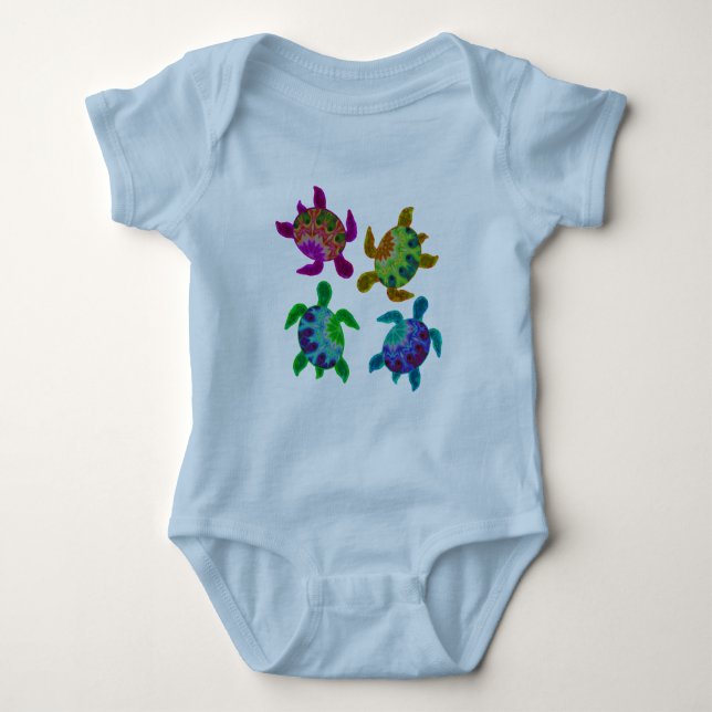 Multi gemalte Schildkröten Baby Strampler (Vorderseite)