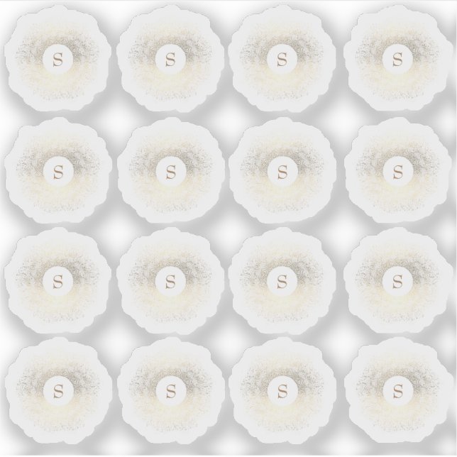 Multi Gold Sparkle Monogramm Aufkleber (Vorderseite)