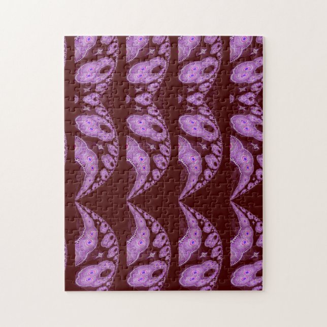 Multi Hearts Rich Tones Abstraktes Design Puzzle (Vertikal)