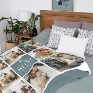 Multi-Holiday-Fotos   Frohe Weihnachten   Geschenk Fleecedecke