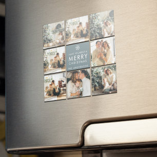 Multi-Holiday-Fotos   Frohe Weihnachten   Geschenk Magnet