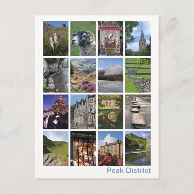 Multi-Image des Peak District 3 Postkarte (Vorderseite)