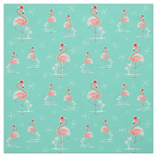 Multi kleines Mustergewebe des Weihnachtsflamingos Stoff