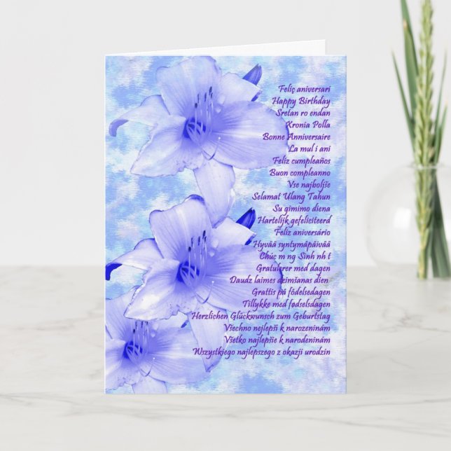 Multi-Language BIrthday Card Karte (Vorderseite)