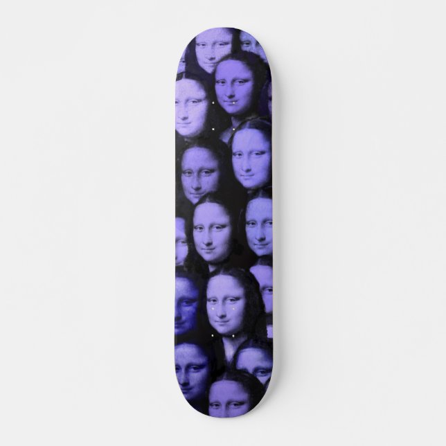 Multi-Mona in Blau - 70er Style Skateboard (Vorne)