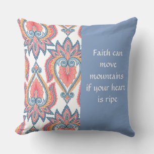 Multi Orange/Blue Paisley Pattern Pillow Kissen