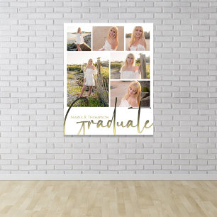 Multi Photo Collage Modern Graduation Script Poster
