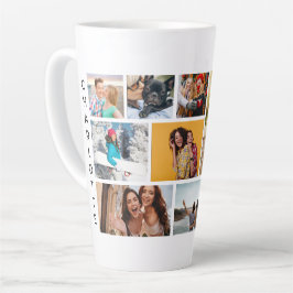 Multi Photo Collage Modern Personalized Name Milchtasse