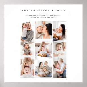multi photo family modern holiday card poster