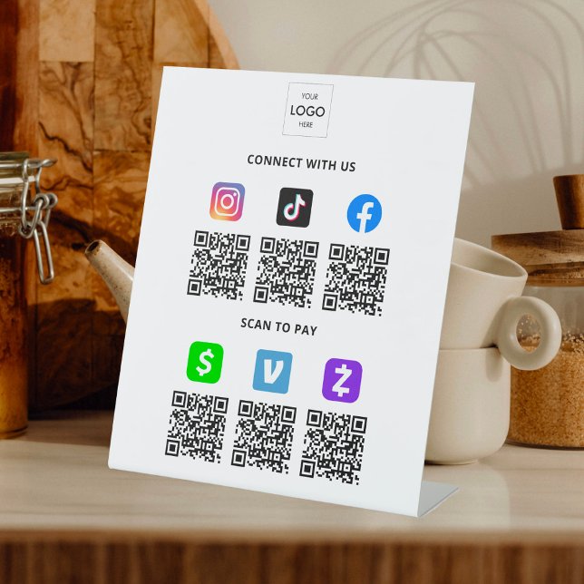 Multi-QR-Code-Geschäft Sockelschild (Von Creator hochgeladen)