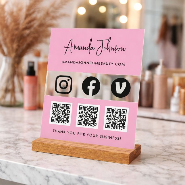 Multi-QR-Code Geschäft Soziale Medien Zahlungsmeth Acrylschild (Von Creator hochgeladen)